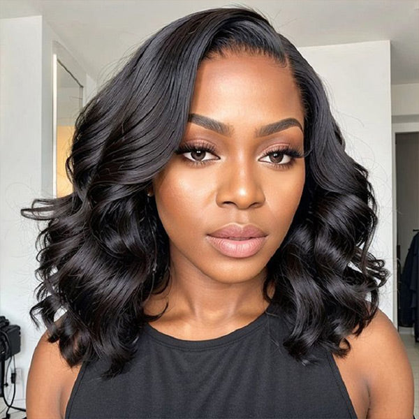 HairHive M-Cap Layered Cut Pre-Styled Wear Go Wigs Pre Cut 9x6 HD Lace Glueless Wig With High Density Bomb Look