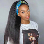 HairHive Affordable Kinky Straight Human Hair Headband Wig Ready To Wear Wig No Glue Needed