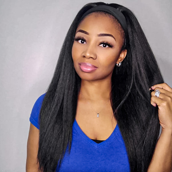 HairHive Glueless Yaki Straight Headband Wig Beginner Friendly Wig For Easy Everyday Styling